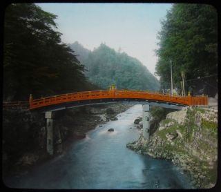 Enami Glass Magic Lantern Slide Sacred Bridge Of Nikko C1920 Photo Japan