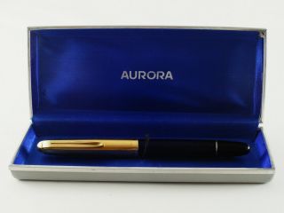 1955 Aurora 88 K Gold Plated Cap 20.  65.  09.  7 14k F Nib Grey Box Pen