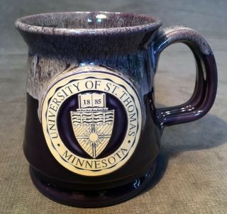 Deneen Pottery Coffee Mug University Of St Thomas Minnesota Purple Tommies