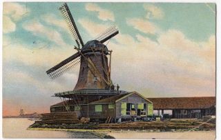 Netherlands; Zaandam Windmill Ub Ppc,  1903 Pmk To Nellie Pinkard,  Newport