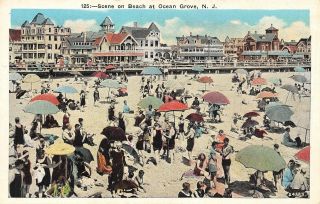 Ocean Grove Jersey Beachfront Hotels Bathing Beauties Beach Bums 1916 Pc
