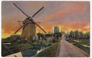 Netherlands; De Lier Windmill Ppc,  1903 Pmk To Nellie Pinkard,  Newport