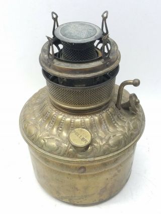 Vintage Antique E.  Miller Oil Lamp Brass 1800 