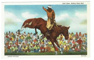 Vintage Rodeo Postcard Linen 1940 
