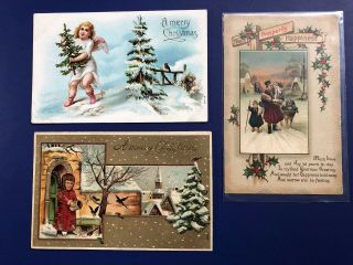 20 CHRISTMAS CHILDREN ANTIQUE POSTCARDS.  COLLECTOR ITEMS.  1900 ' S.  W VALUE. 2