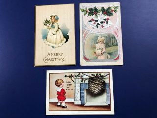 20 CHRISTMAS CHILDREN ANTIQUE POSTCARDS.  COLLECTOR ITEMS.  1900 ' S.  W VALUE. 5