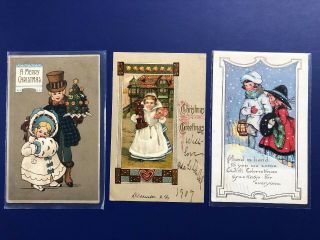 20 CHRISTMAS CHILDREN ANTIQUE POSTCARDS.  COLLECTOR ITEMS.  1900 ' S.  W VALUE. 7