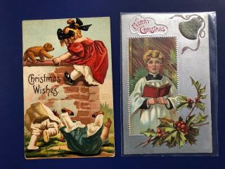 20 CHRISTMAS CHILDREN ANTIQUE POSTCARDS.  COLLECTOR ITEMS.  1900 ' S.  W VALUE. 8