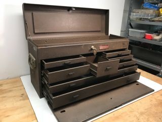 Vtg 60’s 70’s Sears Craftsman 8 Drawer Machinists Toolbox Tool Chest Box