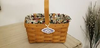 Longaberger Mail Basket (bottom) W/ Fabric Liner And Protector 1999