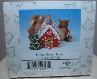 Charming Tails Home Sweet Home Fitz And Floyd 887/106 Gingerbread House Mice
