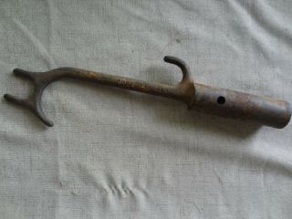 Vintage Bell System Iron Drop Hook,  Telephone Linesman Tool 2