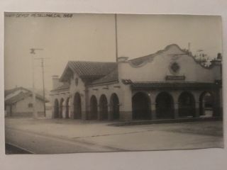 Petaluma California Nwp Rr Station Railroad Depot B&w Real Photo Postcard Rppc