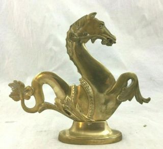 Vintage Solid Brass Seahorse Flying Carousel Horse Mythical Creature Figure 7 In