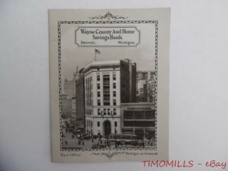 1925 Wayne County And Home Savings Bank Brochure Detroit Michigan Vintage Vg,
