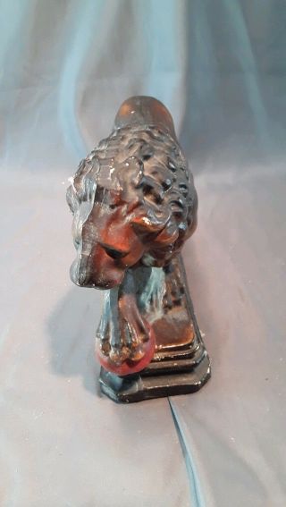 Vintage Chalkware Carnival Prize Circus Lion Animal Figure 9.  5 inch long 4