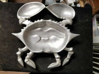 Vintage Bruce Fox Aluminum Crab Platter 13 " X 14 "