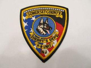 Jersey Somerset Co Sheriff K - 9 Unit Patch