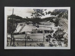 Information Bldg.  Norris Dam Rell Clements 1939 Real Photo Postcard Rppc 4494