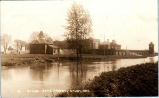 Rppc Salem,  Or Oregon Oregon State Prison River Scene C1910s Postcard