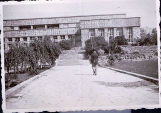 Soldier Walking To The U.  S.  Berlin Headquarters Germany Snapshot 1946