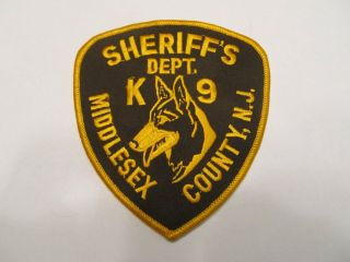 Jersey Middlesex Co Sheriff K - 9 Unit Patch Old Brown