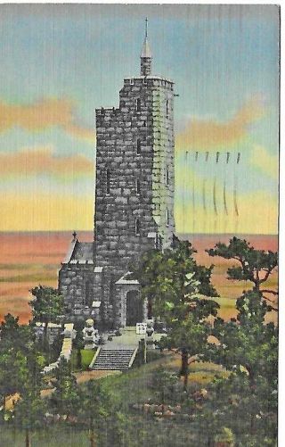 1950 Postcard Will Roger Shrine Of The Sun Cheyenne Mountain Mt Hyghway Colorado