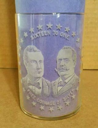 William Jennings Bryan & Arthur Sewall,  Presidential Campaign Souvenir Glass,  1896