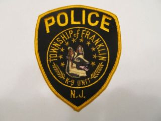 Jersey Franklin Police K - 9 Unit Patch