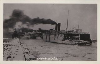 Ship Ludington Mi Pmrr Railroad Car Ferry Era Photographic Museum Deaccession 8