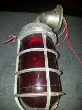 Vintage Killark Caged Explosion Proof Red Globe Industrial Light Vag - 100 Nr