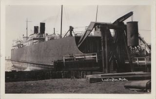 Ship Ludington Mi Pmrr Railroad Car Ferry Era Photographic Museum Deaccession 1