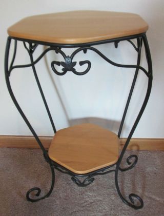 Longaberger Generations Wrought Iron Stand Side Table 2 Woodcrafts Shelves