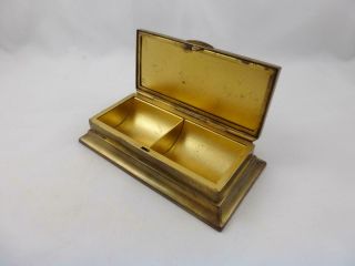 Antique Victorian Desk Top Brass Dip Pen Nib Box / Holder c Early 1900s 3