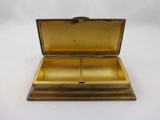 Antique Victorian Desk Top Brass Dip Pen Nib Box / Holder c Early 1900s 4