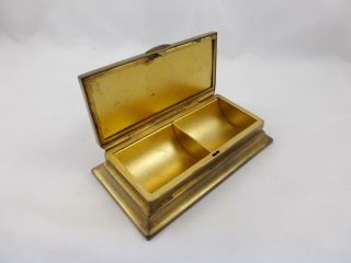 Antique Victorian Desk Top Brass Dip Pen Nib Box / Holder c Early 1900s 5
