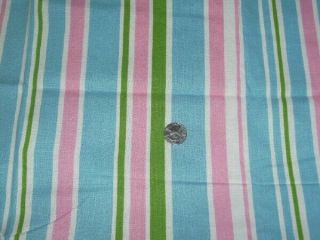 Full Vintage Feedsack: Pink,  Blue,  Green And White Stripes