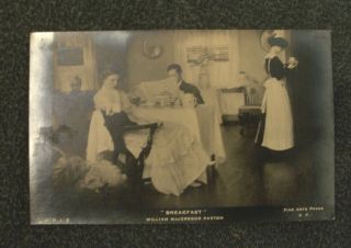 " Breakfast " Painting - William Paxton B/w Art Post Card Panama Pacific Expo 1915