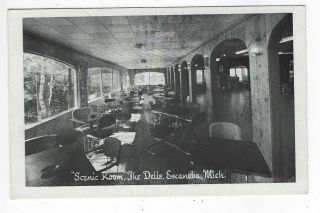 Escanaba Mi (hyde)  Postcard B&w Interior Scenic Room At The Dells
