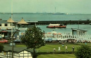 Hovertravel Ferry Company Hovercraft Service Isle Of Man At Ryde 1970s Postcard