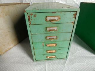 Vintage Industrial Steel Metal Cabinet Drawers Tool Box Storage Garage Shop 2