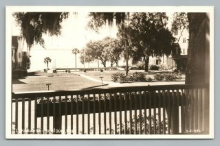 Lakeside Inn Mount Dora Florida Rppc Vintage Cline Photo Postcard 1940s
