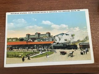 Old Orchard Beach Me B&m Rr Train Station Postcard