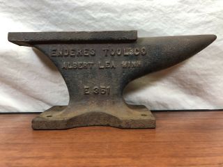 Vintage Blacksmithing Collectible Small Antique Enderes Tool Co.  Old Anvil E351