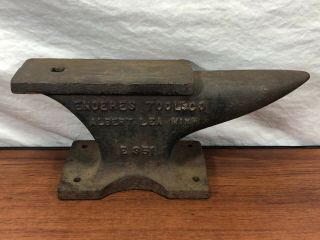 Vintage Blacksmithing Collectible Small Antique Enderes Tool Co.  Old Anvil E351 3