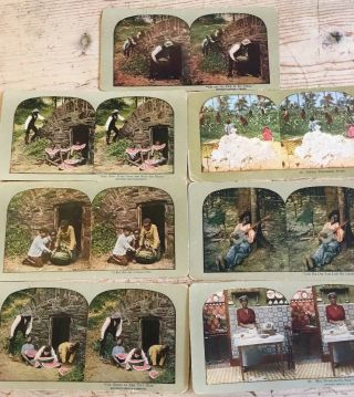 7 Antique Stereoscope Viewer Cards - Black Americana - Griffith & Other