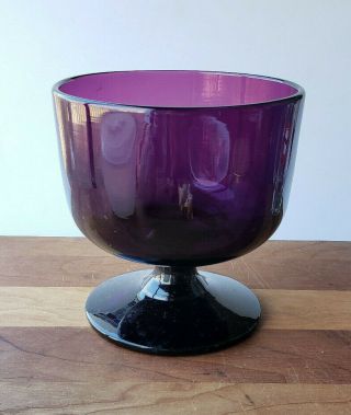 Vintage Purple Art Glass Goblet Vase 5.  5 Inches