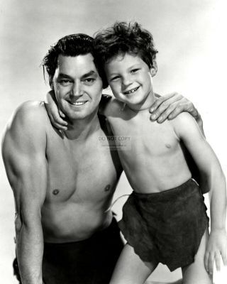 Johnny Weissmuller & Johnny Sheffield " Tarzan Finds A Son " - 8x10 Photo (ab - 160)