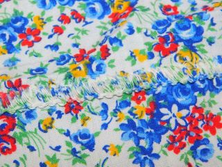 1.  5 Yards 37 " W Vintage Cotton Fabric Quilt Yellow Red Green Blue Floral