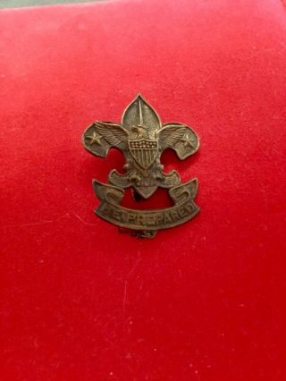 Early Boy Scout First Class Hat Pin - B.  S.  Of A.  Pat.  1911,  1 1/2” L X 1 1/8” W